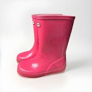 HUNTER Girls Glitter Rain Boots - Waterproof, US Size 11 Toddler, Pink Uk 10